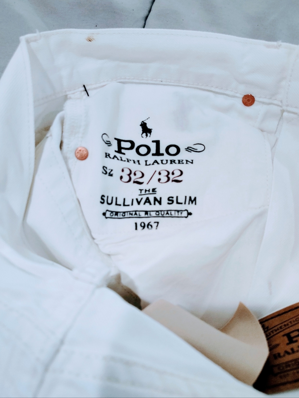 Polo Ralph Lauren Sullivan Slim 32x32 White Pony Embroidered Jeans NWT - Picture 6 of 6